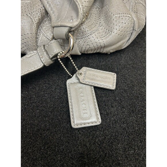 Coach Madison Maggie Stitched Gray Metallic Leather Bag No. F1126-18766 - Picture 14 of 16